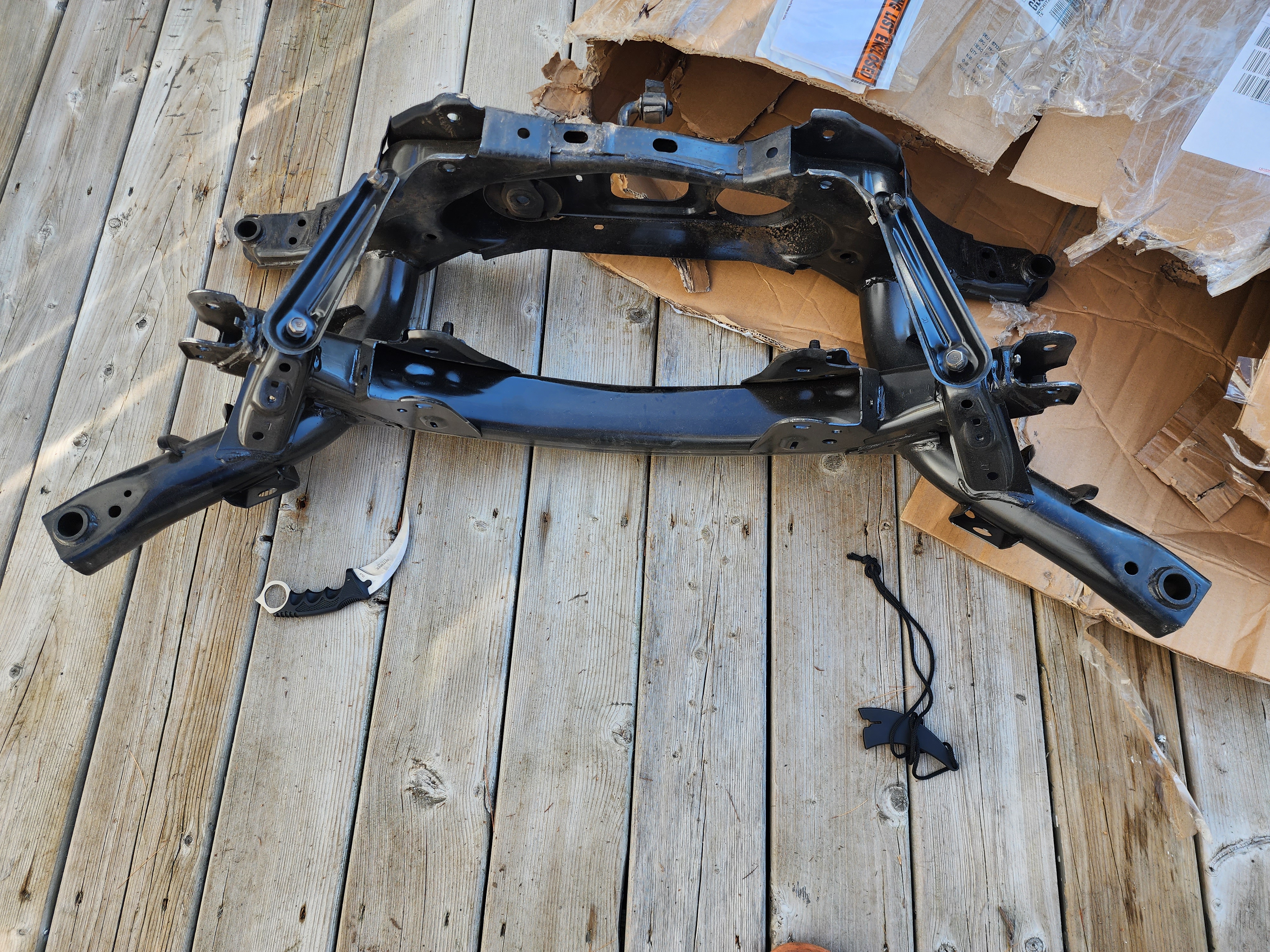 The rear subframe from Texas that's now in the car