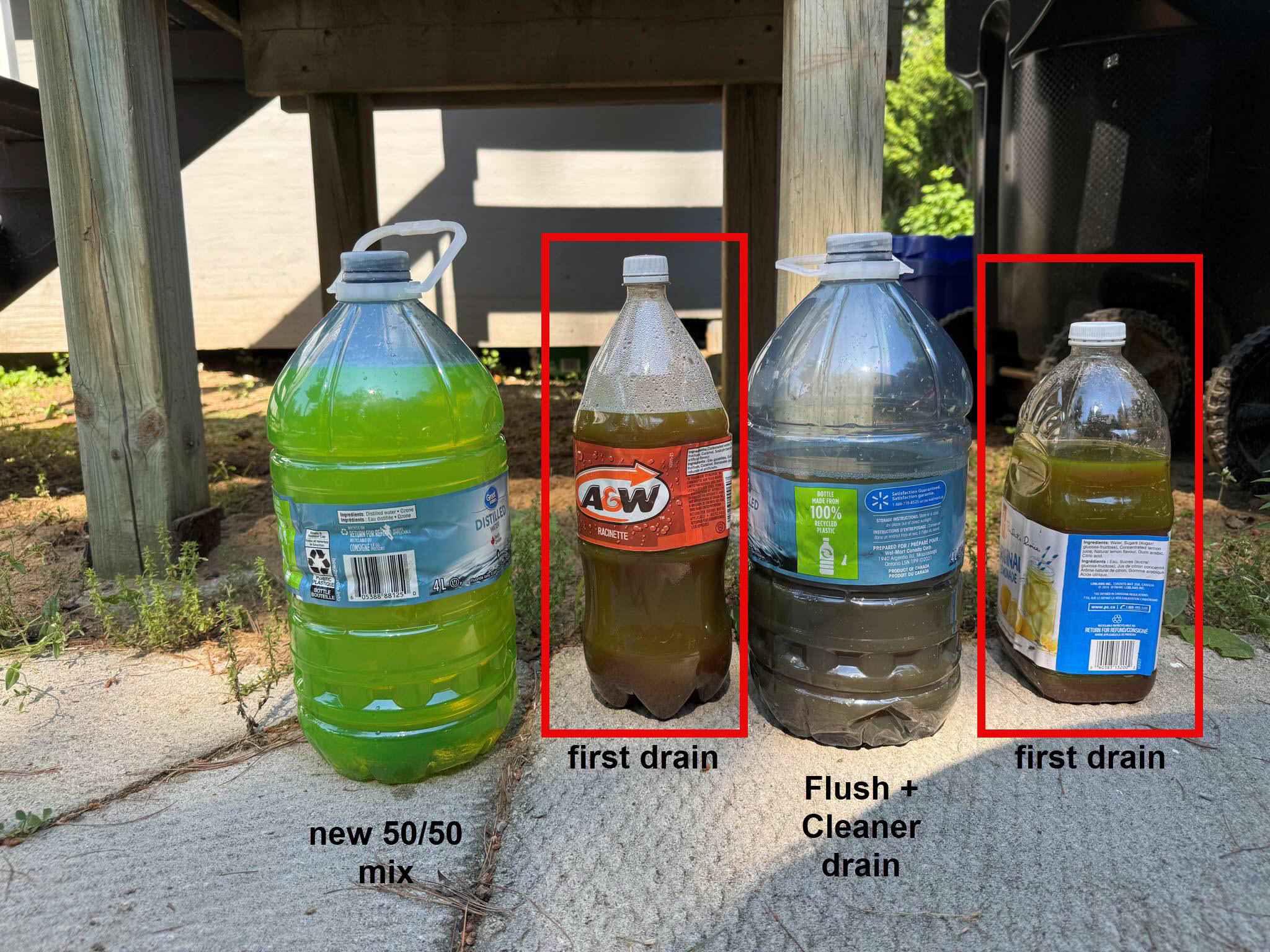 Draining the coolant system, June 2024
